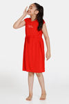 Zivame Girls Lounge Knit Poly Loungewear Dress - Aurora Red — thumbnail 2